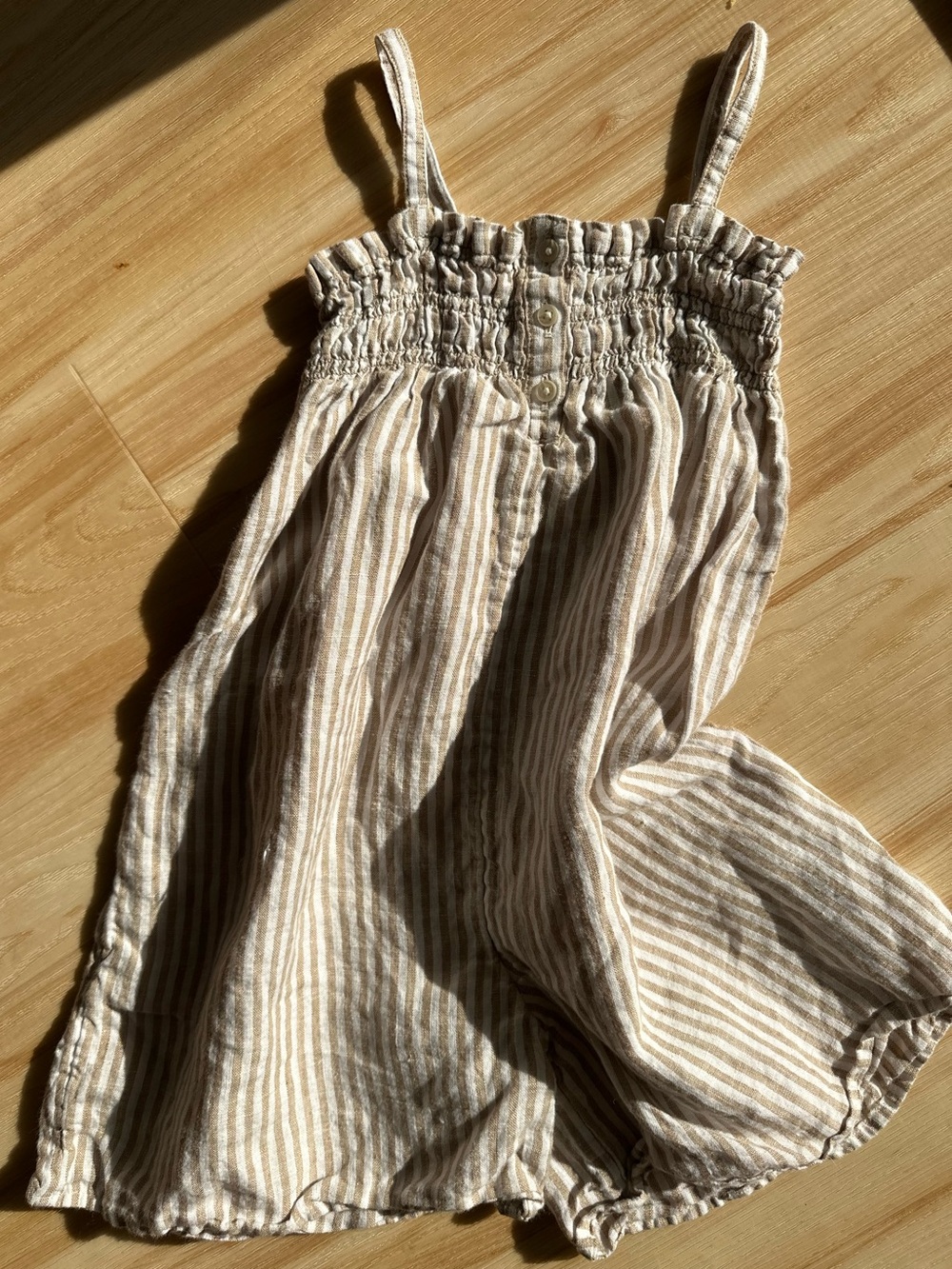 Banana Republic Beige and White Striped Kids One-Piece